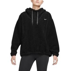 Nike Women’s XS Therma-FIT Hoodie Sweatshirt Black Pullover Fleece